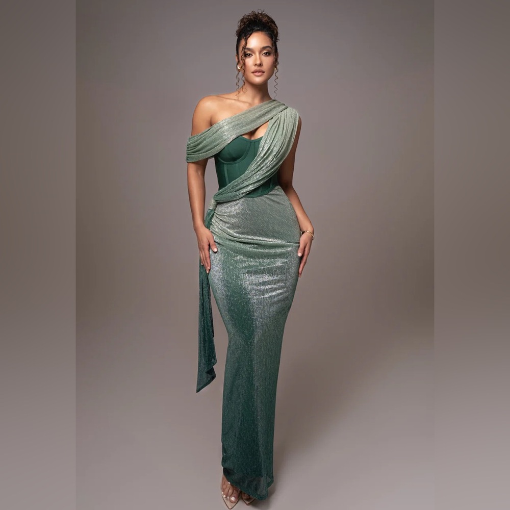 JLUXLABEL Celestina Green Maxi Dress